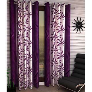                       Styletex Polyester Long Door Curtain Purple Pack of 2 Pcs                                              