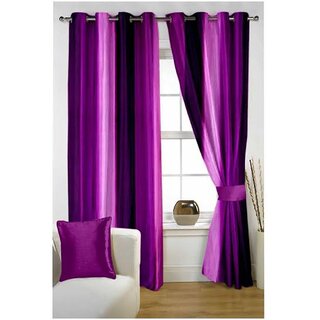                       Styletex Polyester Window Curtain Purple Pack of 2 Pcs                                              