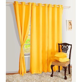                       Styletex Polyester Door Curtain Yellow Pack of 2 Pcs                                              