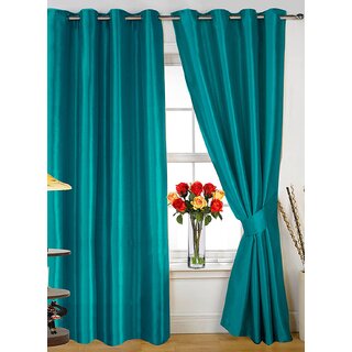                       Styletex Polyester Door Curtain Green Pack of 2 Pcs                                              