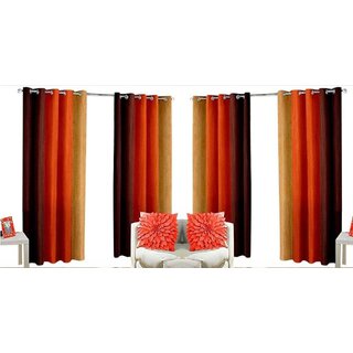                       Styletex Polyester Window Curtain Orange Pack of 4 Pcs                                              