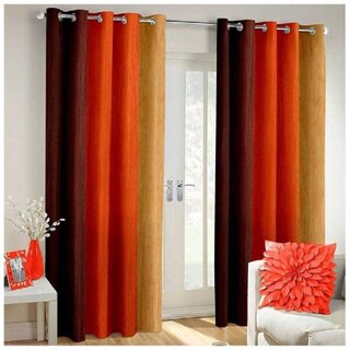                       Styletex Polyester Door Curtain Orange Pack of 2 Pcs                                              