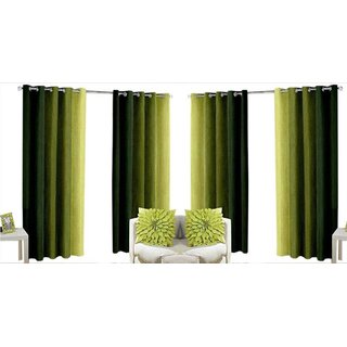                       Styletex Polyester Window Curtain Green Pack of 4 Pcs                                              