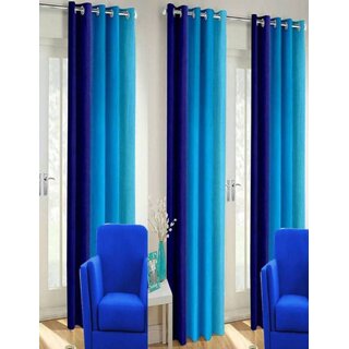                       Styletex Polyester Long Door Curtain Blue Pack of 3 Pcs                                              
