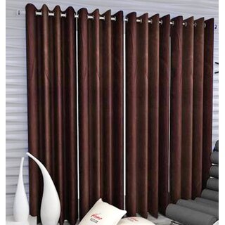                       Styletex Polyester Window Curtain Brown Pack of 4 Pcs                                              