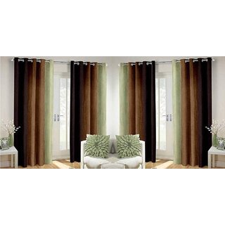                       Styletex Polyester Door Curtain Brown Pack of 4 Pcs                                              