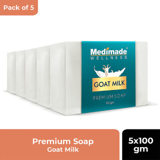                       Medimade Goat Milk  Premium Soap - 100 gm X 5 ( Pack of 5 )                                              
