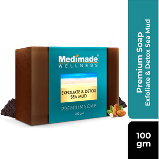                       Medimade Exfoliate & Detox Sea Mud Premium Soap - 100 gm                                              