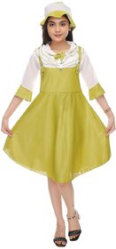 NFC FASHIONS Girls Below Knee Party Dress (Light Green, 3/4 Sleeve)