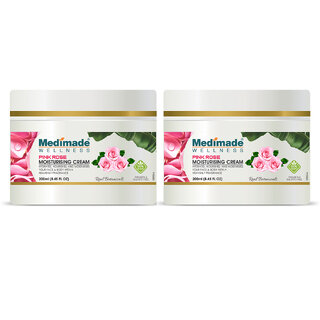                       Medimade Pink Rose Moisturising Cream - 200 ml X 2 ( Pack of 2 )                                              