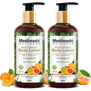                       Medimade Vitamin C Moisturising Body Lotion - 300 ml X 2 ( Pack of 2 )                                              
