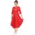 NFC FASHIONS Girls Calf Length Festive/Wedding Dress (Red, 3/4 Sleeve)