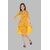 NFC FASHIONS Girls Midi/Knee Length Festive/Wedding Dress (Yellow, 3/4 Sleeve)