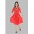 NFC FASHIONS Girls Midi/Knee Length Festive/Wedding Dress (Red, 3/4 Sleeve)