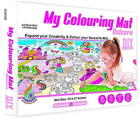 My Coloring MAT - Unicorn Theme  Reusable/Washable MAT Size (40 INCHES X 27 INCHES)  Print Unicorn  Age 3