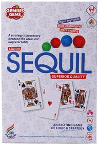 kidos senior Sequil Cards Game With Board  suprior quality - 153 Pieces