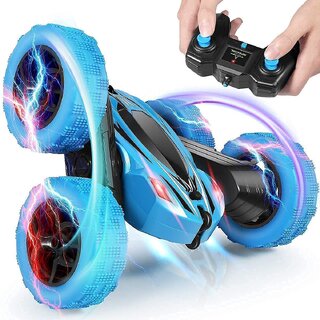 Double Sided 360 Degree RC Stunt Car, 4WD 2.4GHz Remote Control Toy, Double Sided Rotation, Off Road Vehicle with Lights
