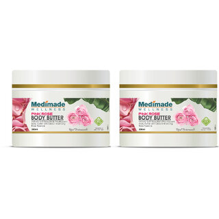                       Medimade Pink Rose Body Butter - 200 ml X 2 ( Pack of 2 )                                              
