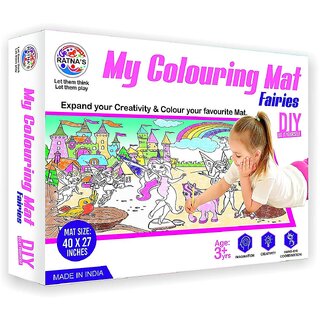 My Colouring MAT for Kids Reusable and Washable. Big MAT for Colouring. MAT Size(40 INCHES X 27 INCHES) (Fairies Theme)