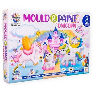 Mould  Paint Unicorn DIY KIT with 8 Moulds CAN BE Used AS Fridge Magnets  Badges for Kids