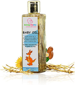Being mama Natural Baby Oil with Olive, Sesame, Almond  Jojoba Oil - (200ml)