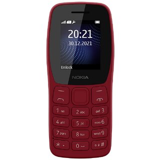                       Nokia 105 Plus Single SIM, Keypad Mobile Phone with Wireless FM Radio, Memory Card Slot and MP3 Player  Red                                              