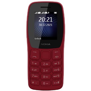                       Nokia 105 Plus Double SIM, Keypad Mobile Phone with Wireless FM Radio, Memory Card Slot and MP3 Player  Red                                              