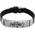 M Men Style  Shiv Shakti Trishul Engraved Of Stainless Steel  Black Silicone Strap Unisex Wristband