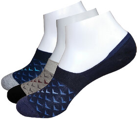 Ankii Men Cotton Self Deign Low Cut /Footie/Peds/Shoe Liner/Loafer Socks, Pack Of 3