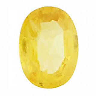                       Kesar Zems Natural Yellow Sapphire 6.5 Ratti Loose Gemstone 100 Original Unheated And Untreated Pukhraj Stone                                              