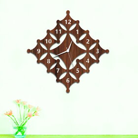 Wooden MDF Design Decorative Analog Wall Clock Perfect 8 Inch Round Easy to Read (Brown)