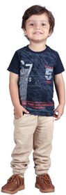 Kid Kupboard  Regular-Fit  Baby Boys  Solid  Black  T-Shirt  Cotton  Pack of 1  Half-Sleeves
