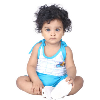                       Kid Kupboard  Regular-Fit  Baby Girl's  Solid  Top and Short  Sleeveless  Pure Cotton  Multicolor                                              