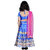 Kid Kupboard  Half-Sleeves  Girls  Floral  Blue  Stitched  Cotton  Lehenga Choli with Dupatta Set
