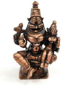 Copper Idols - by Searchers Paradise ,1.7inches , Copper Handmade Lakshmi Narasimhar, 50 Grams , Patina Antique Finish,