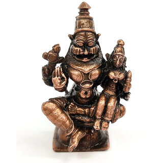 Copper Idols - by Searchers Paradise ,1.7inches , Copper Handmade Lakshmi Narasimhar, 50 Grams , Patina Antique Finish,