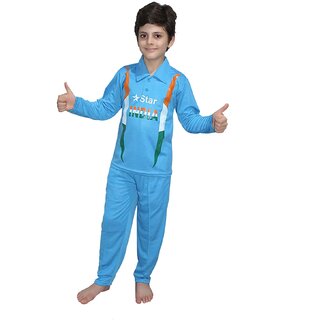                       Kaku Fancy Dresses India Cricket Team Costume  National Hero Costume for Kids Independence Day/Republic Day Costume                                              