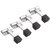 Rawk Stainless Steel Single Square Door Stopper Double Floor Door Stoppers with Rubber Tip Bottom ( Pack of 4 )