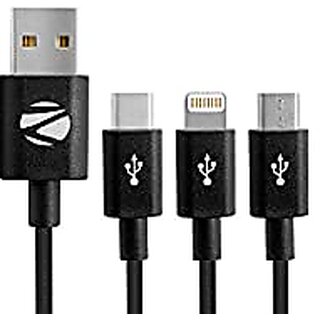                       Zebronics Umlcc120 USB Cable for Charging Adapter Smartphone (Black)                                              