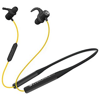                       Zebronics ZEB-YOGA Wireless Bluetooth Supporting Earphone With Neckband Supports Magnetic Switch Control Dual Pairing Call Function Voice Assistant Water Resistant amp Upto 21hrs Playback Time (Black)                                              
