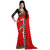 Bhuwal Fashion Red Chiffon Embroidered Saree With Blouse