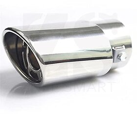 Car Sporty Exhaust Tube Metal Stylish Design Tube Silencer Show Muffler Tip Silver Chrome Color Compatible
