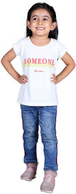 Kid Kupboard | Regular-Fit | Girls | Solid | Casual | T-Shirt | Half-Sleeves | Pure Cotton | White | Pack of 1