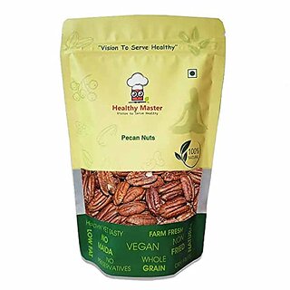                       Healthy Master Pecan Nuts - 500 GMS No Added Sugar  No Salt  No Preservatives  Vegan  Oil Free   Dairy Free  Gluten Free  Lactose-Free (500 gm)                                              