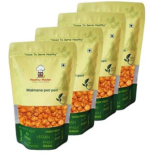                       Healthy Master Roasted Peri Peri Makhana (Fox Nuts)   480 GM  Keto Diabetic   Jain Friendly  Rich Calcium Gluten Free Tasty   Crispy  Healthy Munchies  Organic Snacks                                              