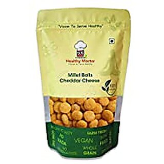                       Healthy Master Millet Balls - Cheddar Cheese (150 GM)  All Natural Ingredients  Helps in Weight Loss  Calcium Rich   Gluten-Free  Vacuum Cooked  Tasty   Healthy Snacks                                              