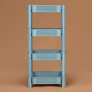                       Selvel Multipurpose Storage Rack & Organizer | 4 Layer Organizer Shelf Rack for Kitchen, Bedroom, Bathroom, Home, Pantry, Washing & Utility (Green)                                              