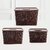 Selvel Storage Basket/Box with lid for Kitchen | Vegetables | Toys | Books | Office | Stationery | Utility | Cosmetics | Accessories | Closet | Wardrobe | Set of 3 (Dark Brown)