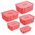 Selvel Euro Plastic Storage Basket-Pink,Set of 5