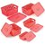 Selvel Euro Plastic Storage Basket-Pink,Set of 5